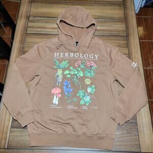 Harry Potter LS Brown Pullover Unisex Hoodie "Herbology" - Size Large